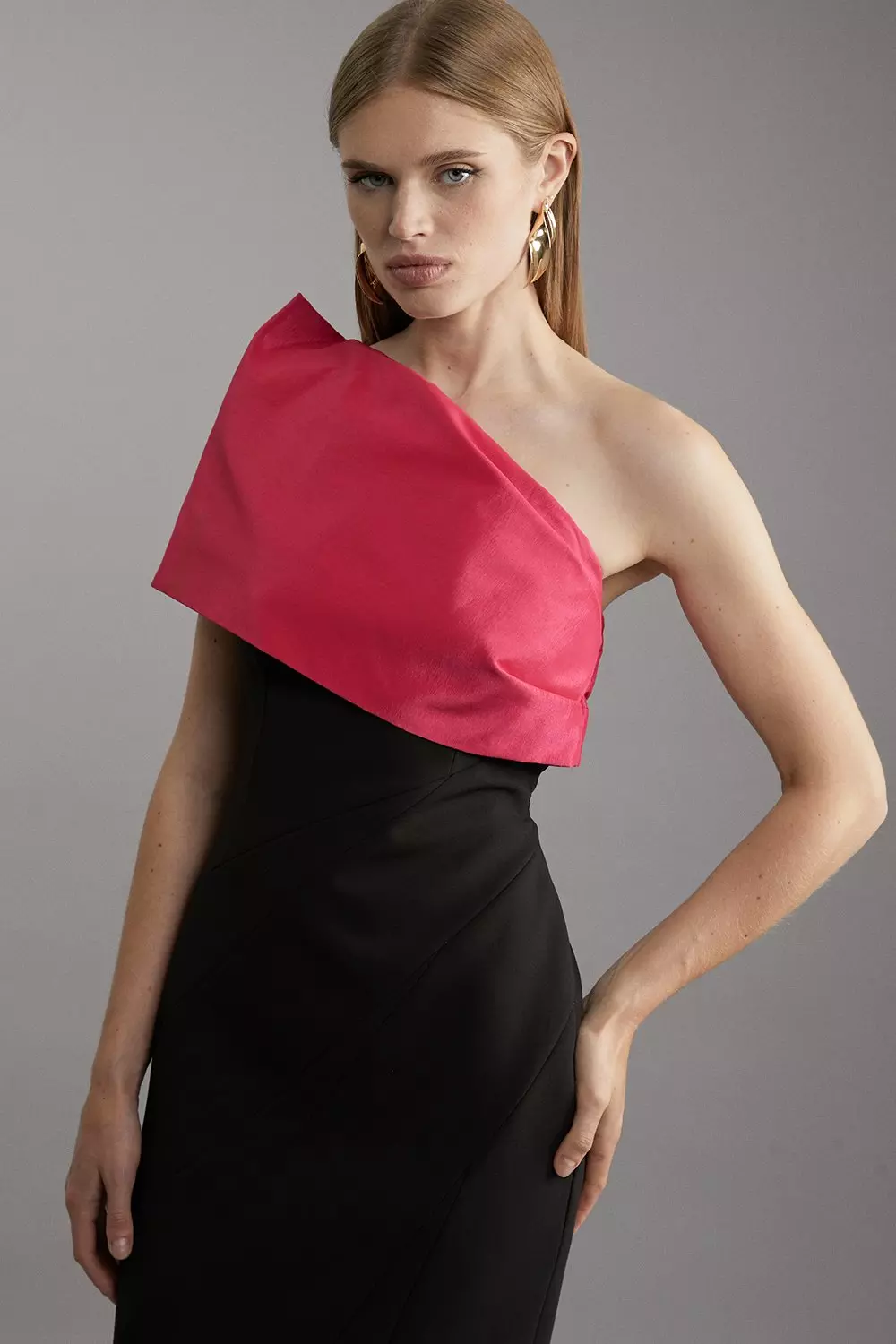 Karen millen black one shoulder dress best sale
