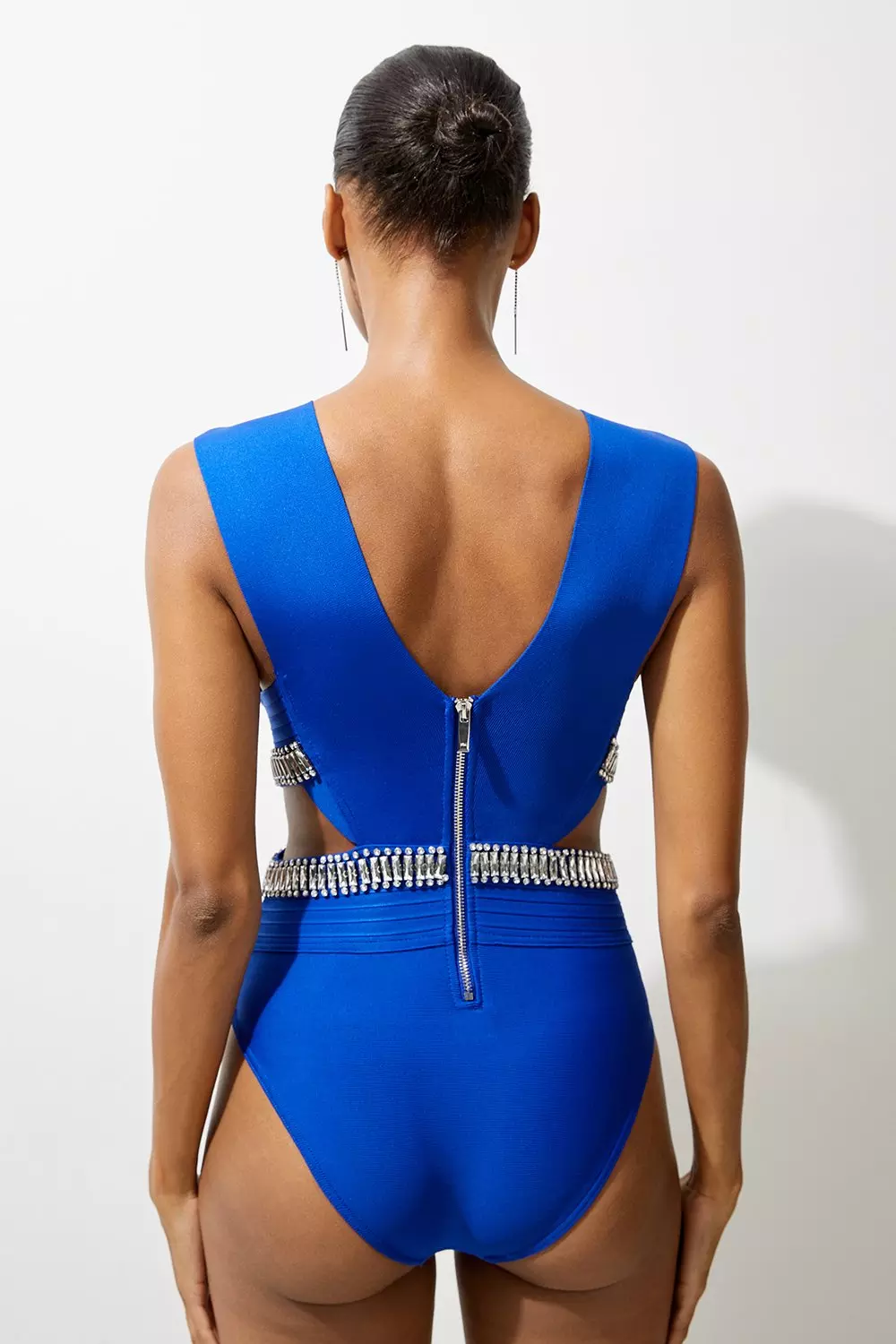 Tall Bandage Embellished Trim Cut Out Swimsuit | Karen Millen