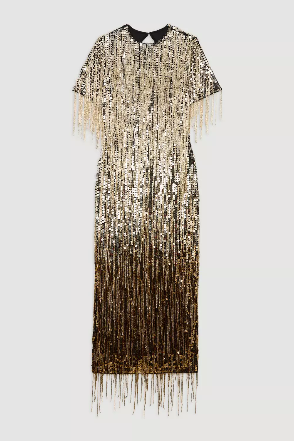 Gold Petite Embellished And Beaded Tassel Woven Maxi Dress alternative image