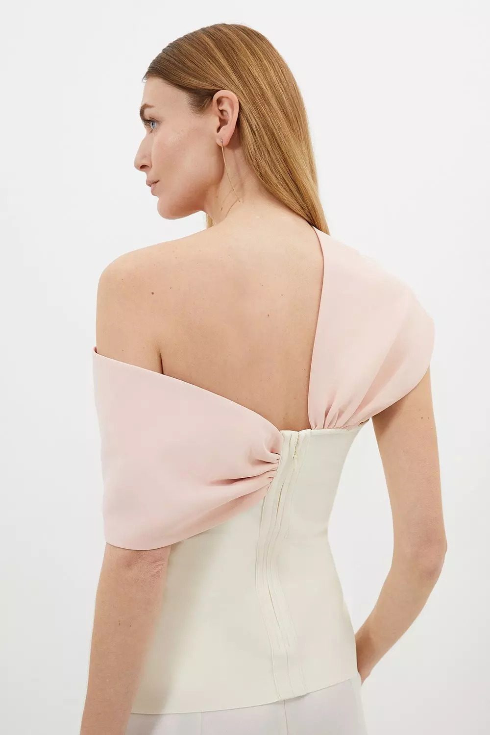 Karen Millen テイラー モノ バイカラー アシメトリック ドレス J by blue ジェーバイブルー ジオメトリックチェーンレース