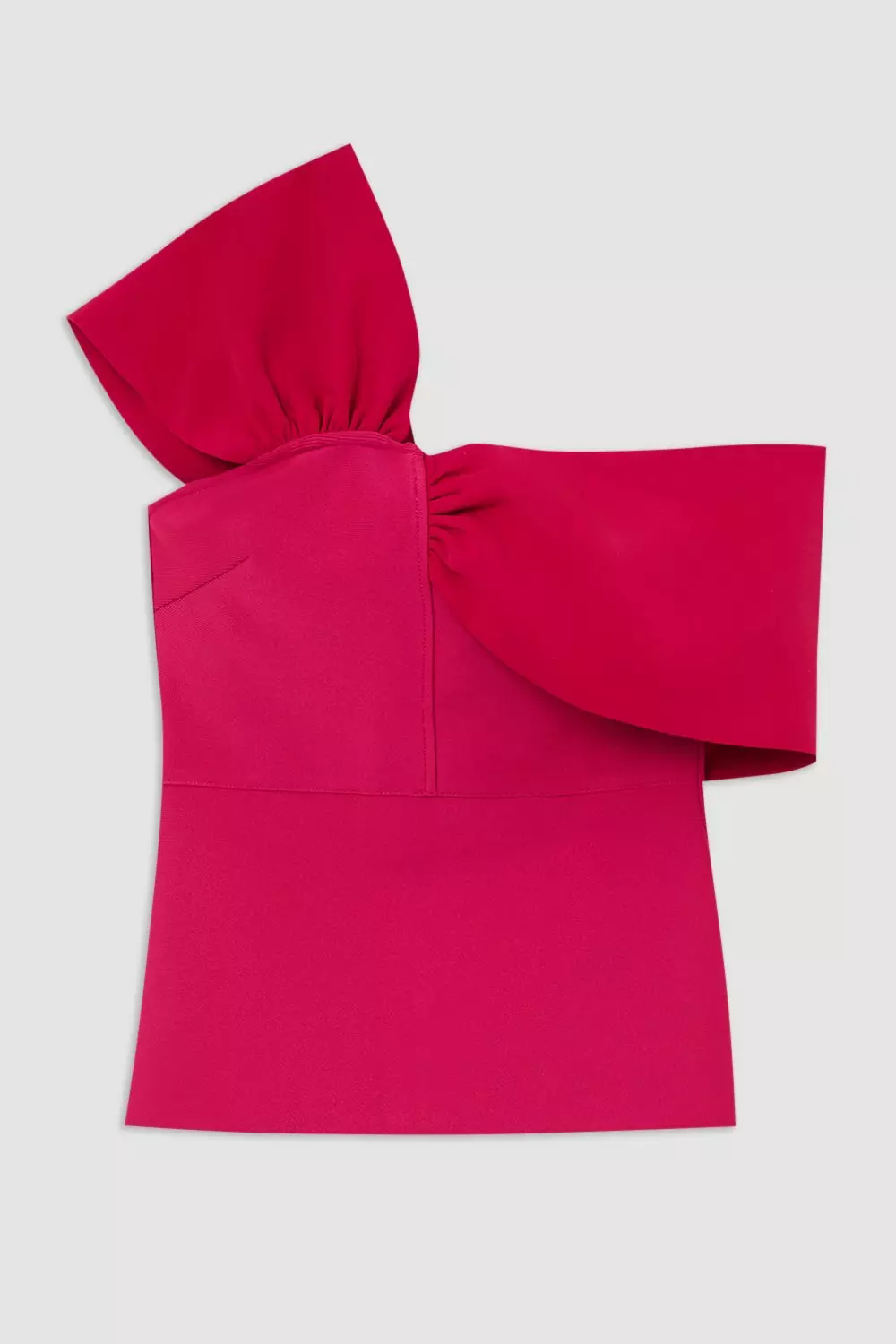 Petite Figure Form Bandage Knit Asymmetric Strap Top | Karen