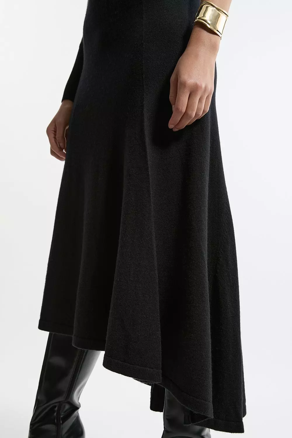 Wool knit skirt midi sales