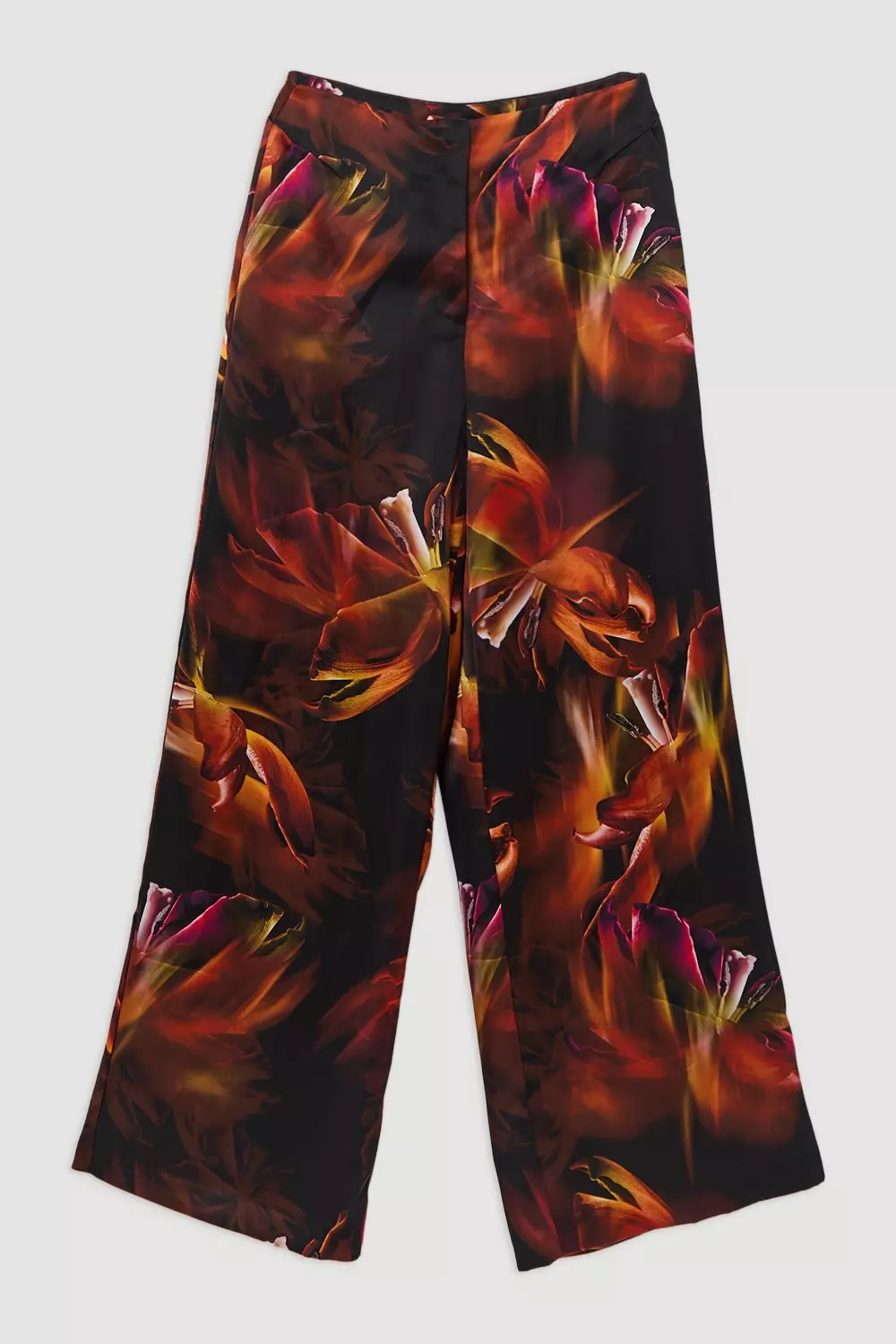 Floral Heavy Satin Woven Pants | Karen Millen