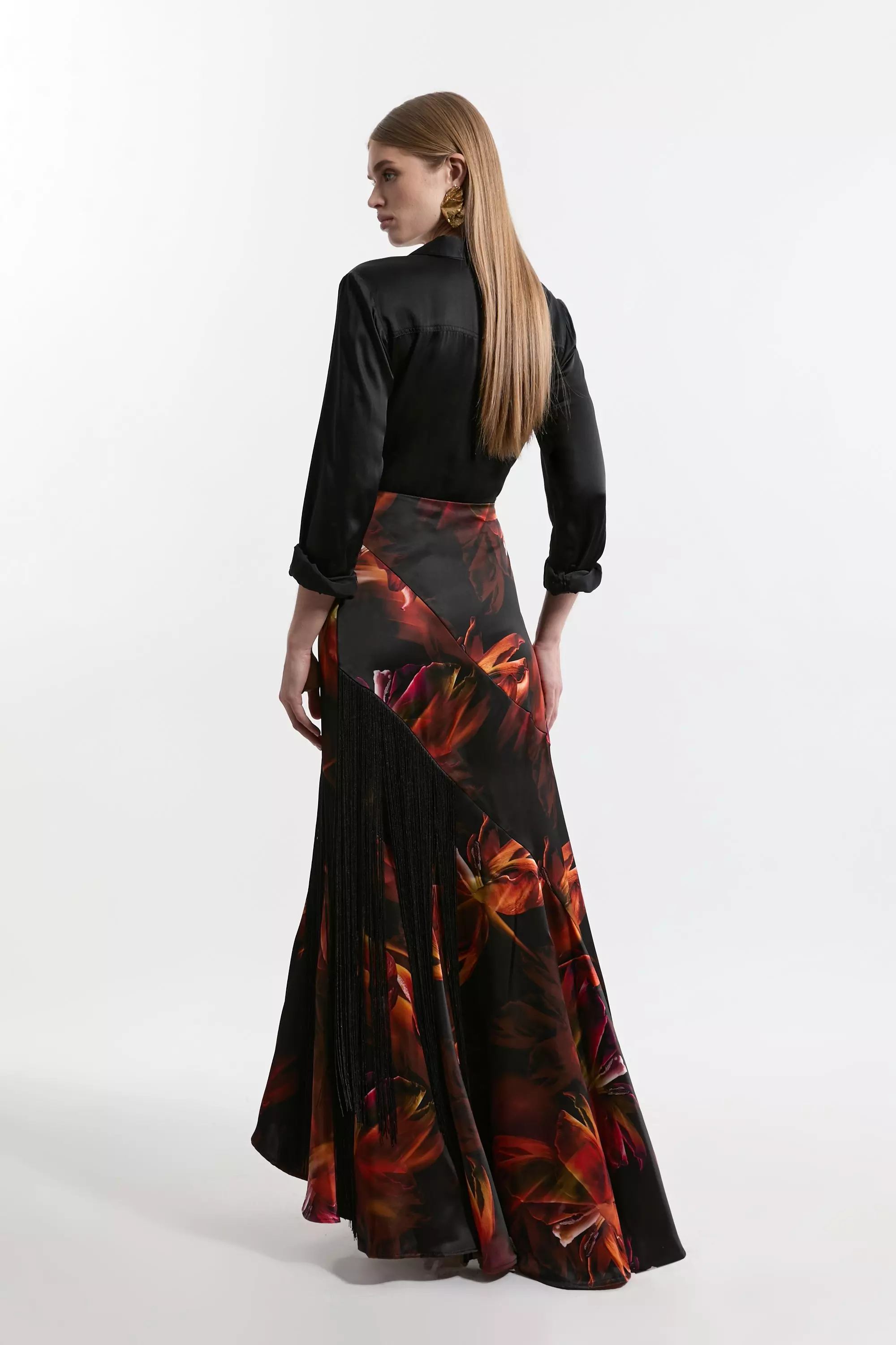 Heavy satin maxi skirt sales