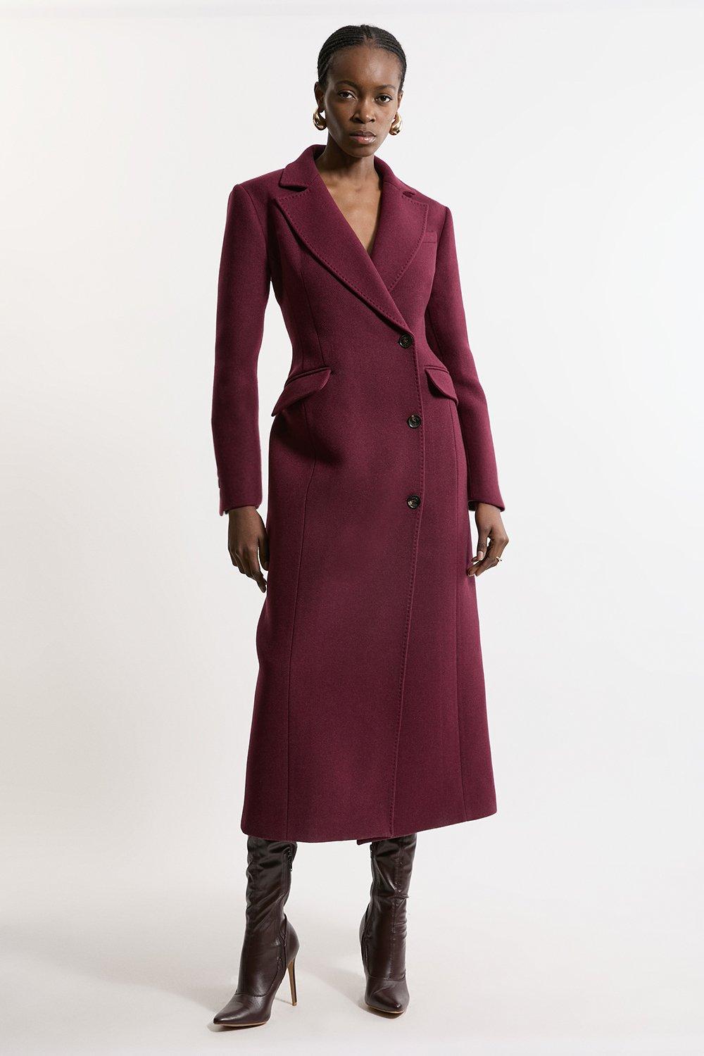 Burgundy coat womens best sale