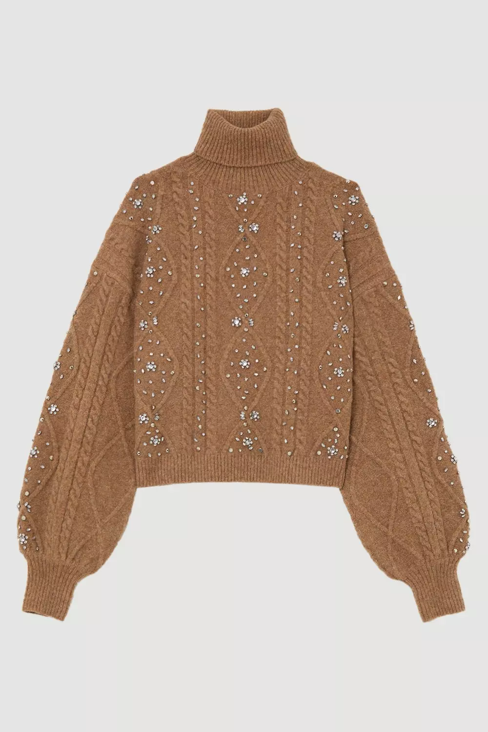 Free People cable newest knit sweater camel XL