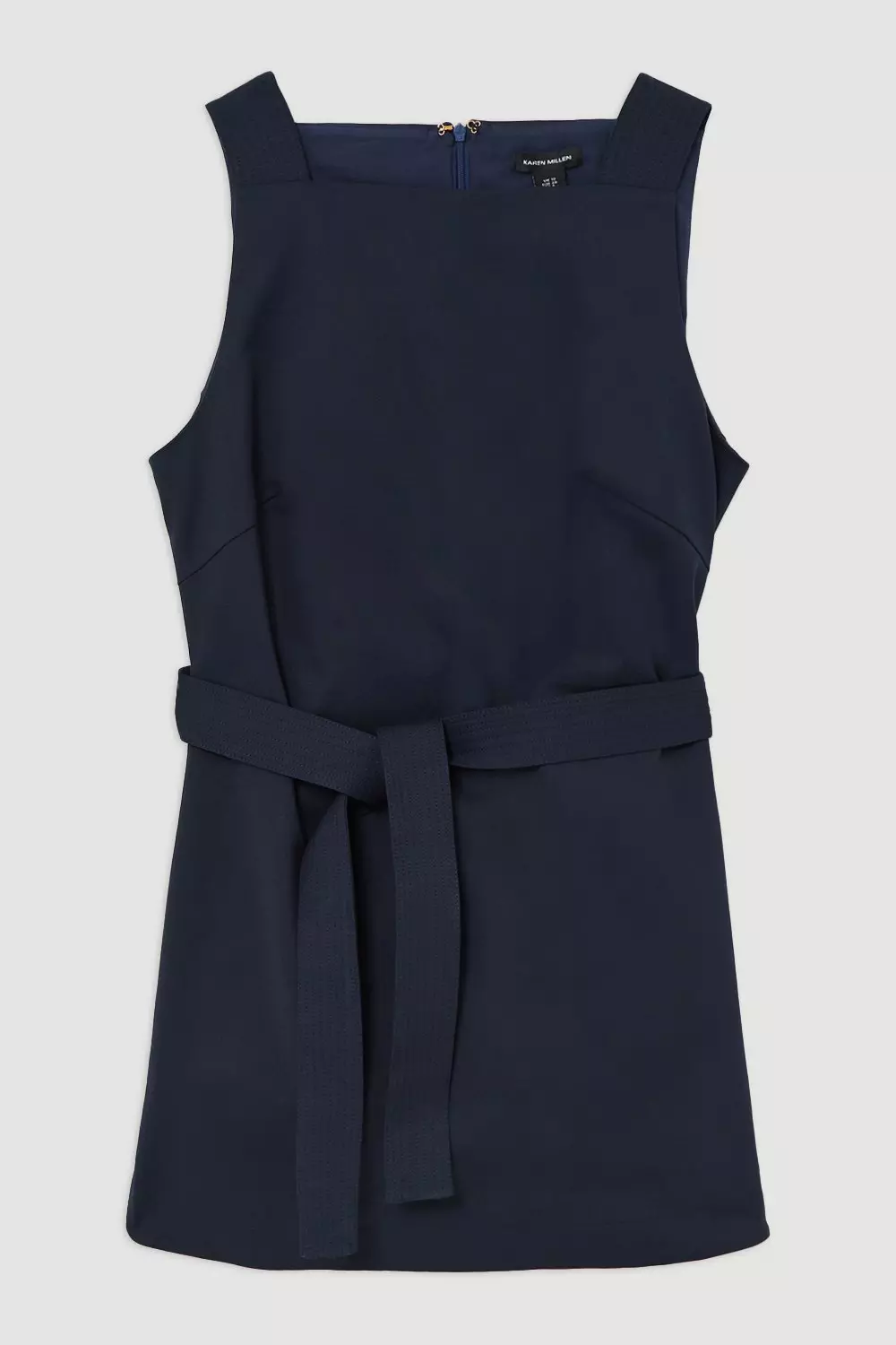 Navy Techno Cotton Square Neck Woven Tunic alternative image