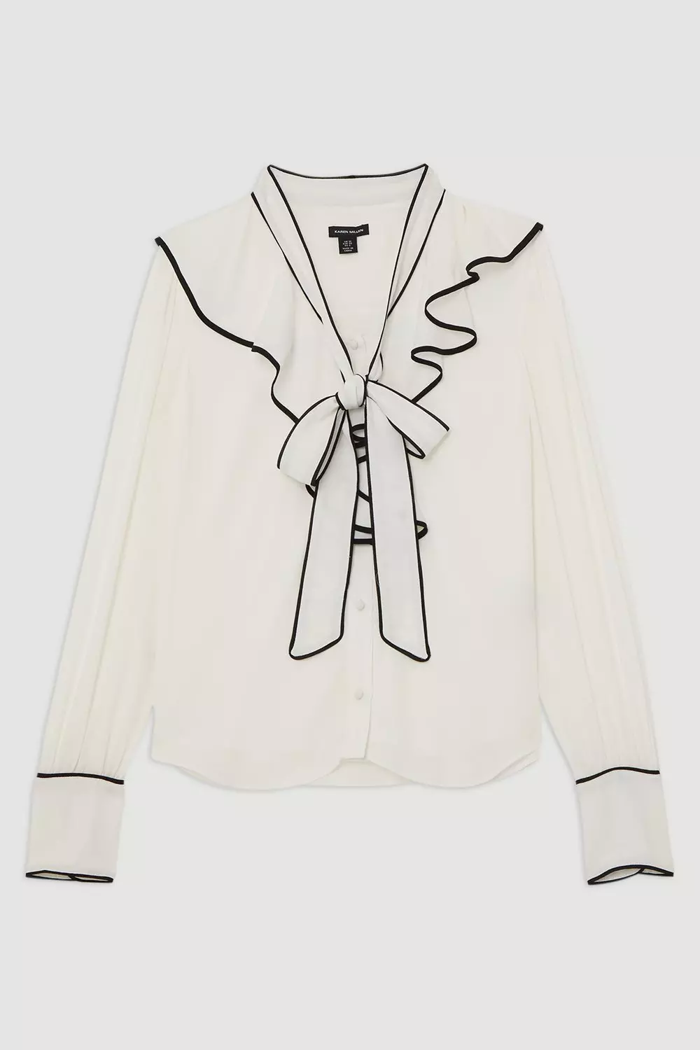 Georgette Draped Front Woven Blouse | Karen Millen