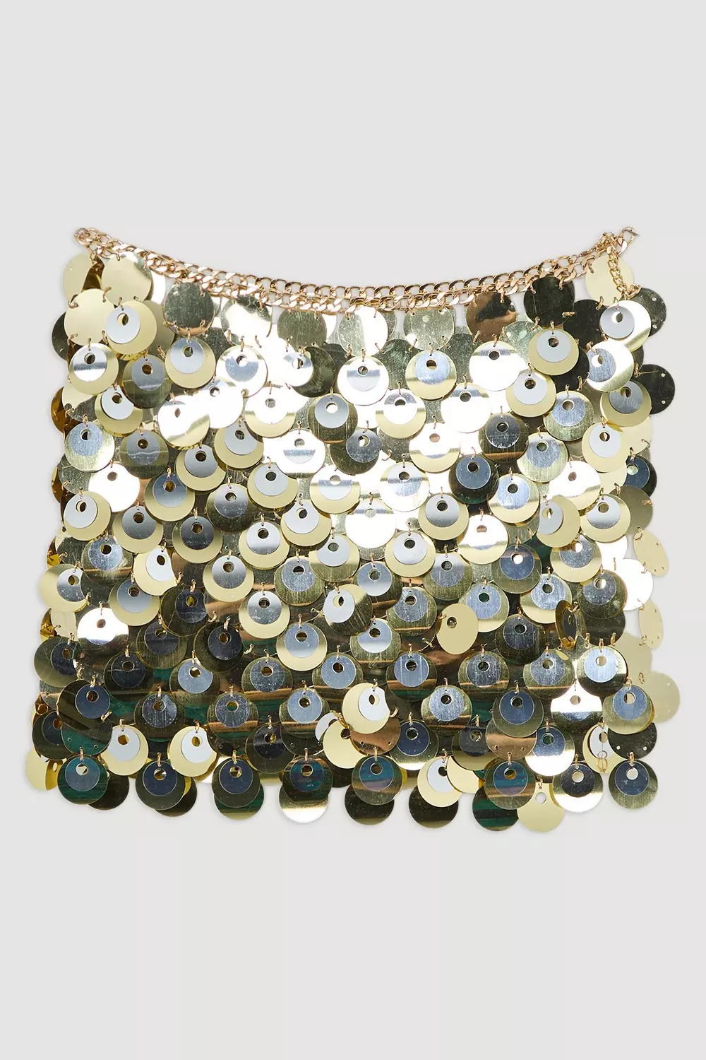 Gold And Silver Disc Sequin Mini Skirt alternative image