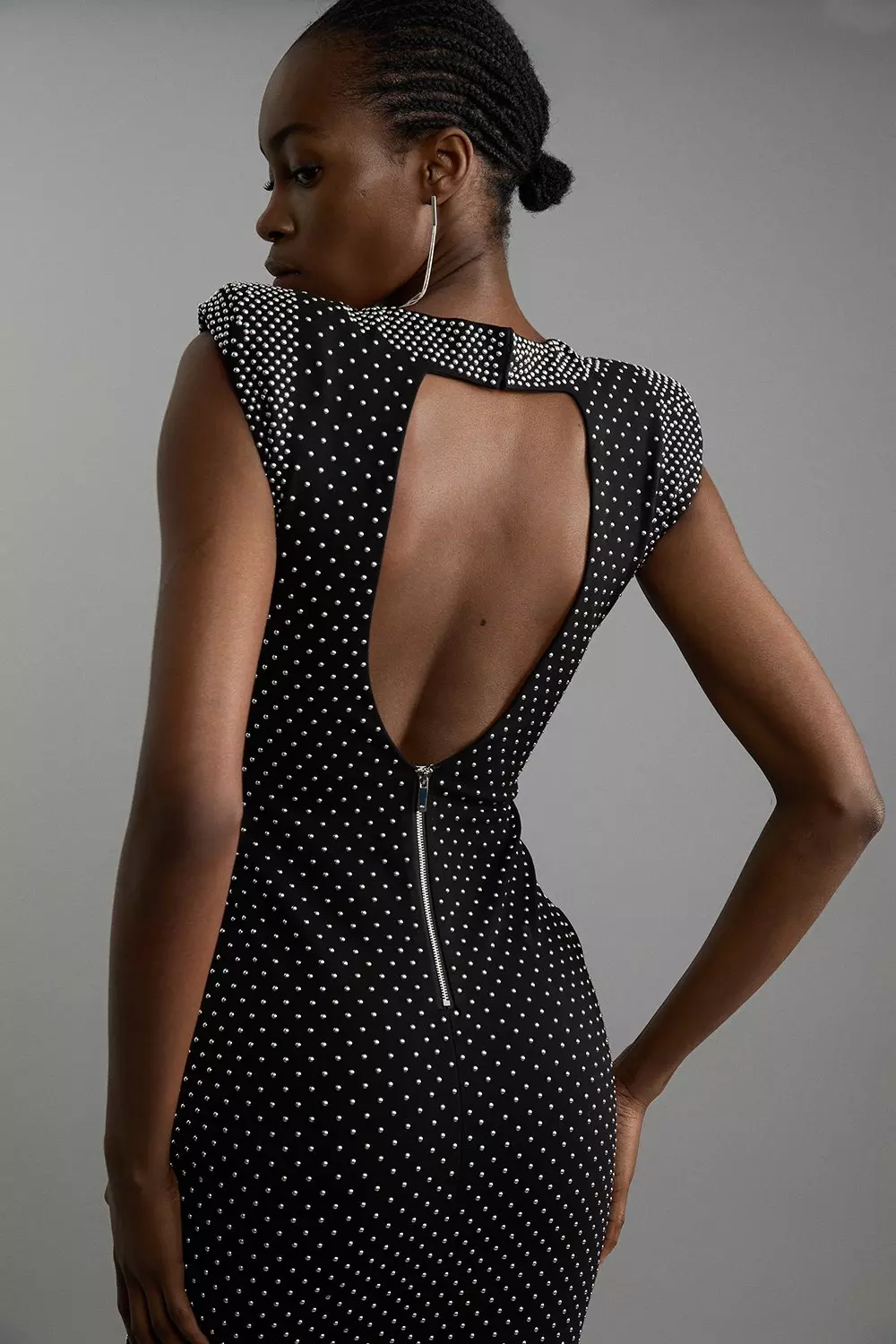 Black studded dress hotsell