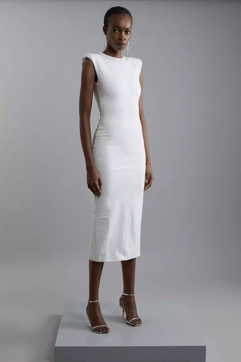 【Karen Millen】日本未入荷！ Studded Ponte Jersey Midi Dress Studded Ponte Jersey Mini Dress | Karen Millen