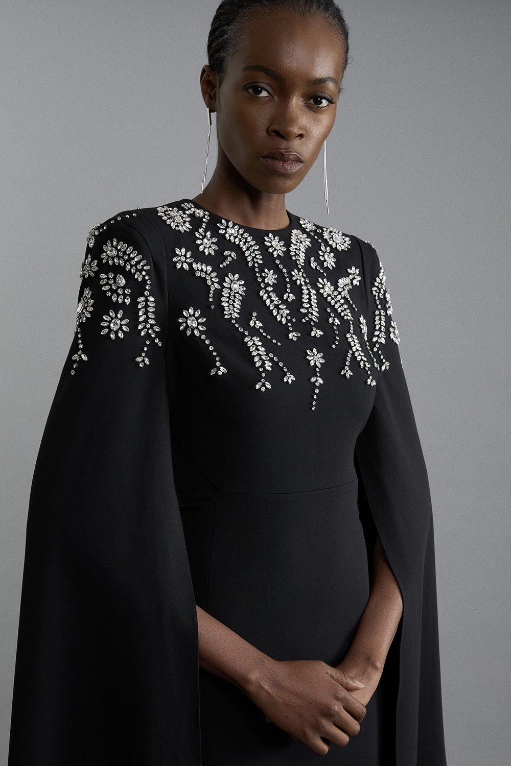 black cape dress