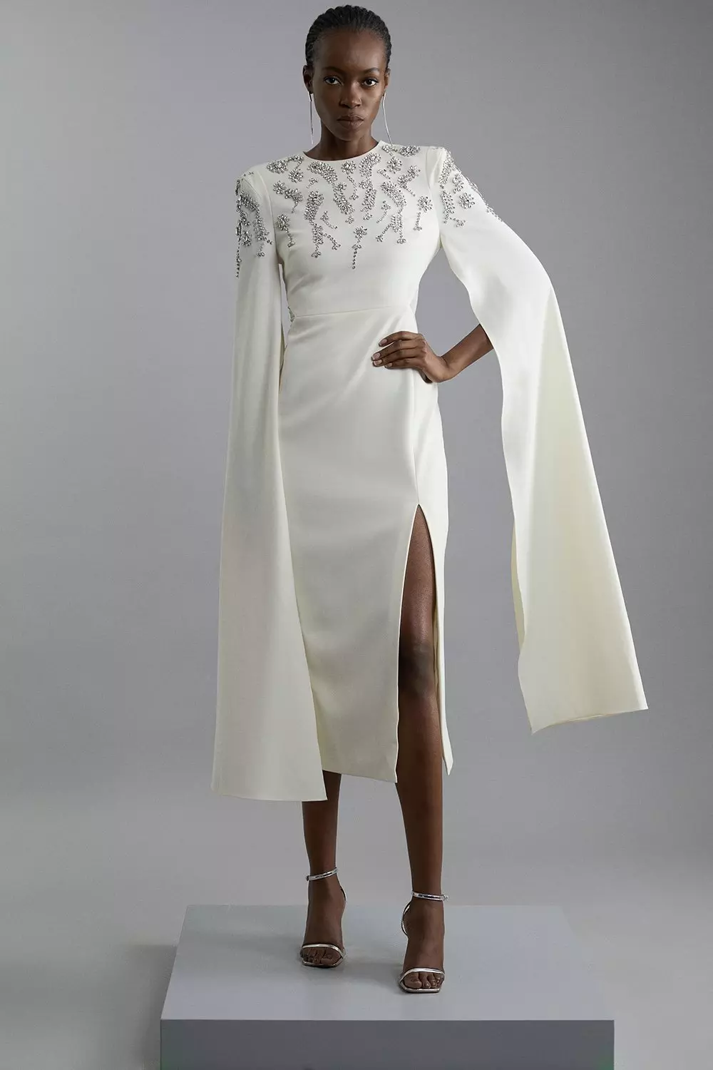 特価/完売前に【KARENMILLEN】Compact Stretch Cape ドレス bkk19306_pale blue_xl?$