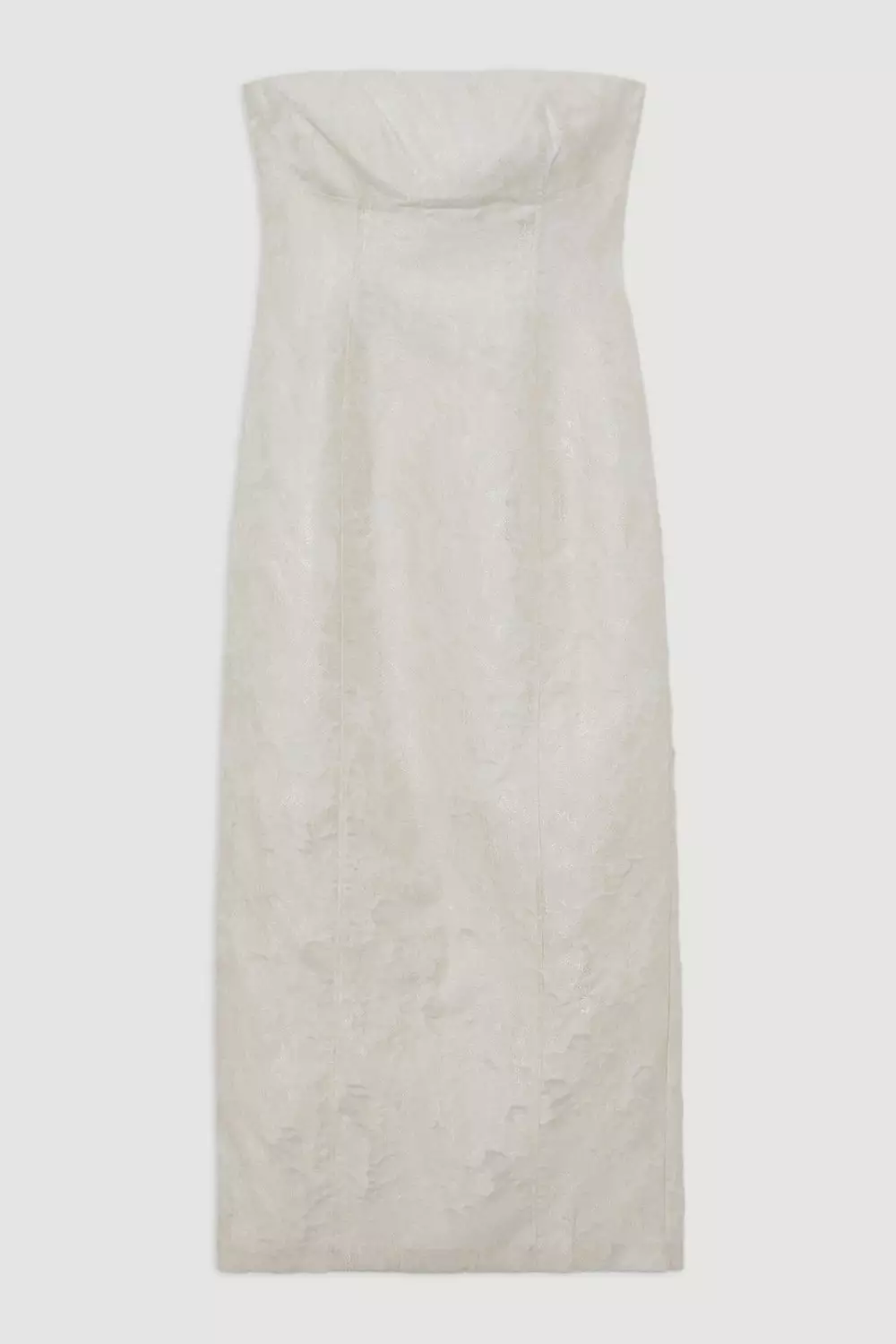 Tailored Sheer Jacquard Bandeau Fitted Midaxi Dress | Karen