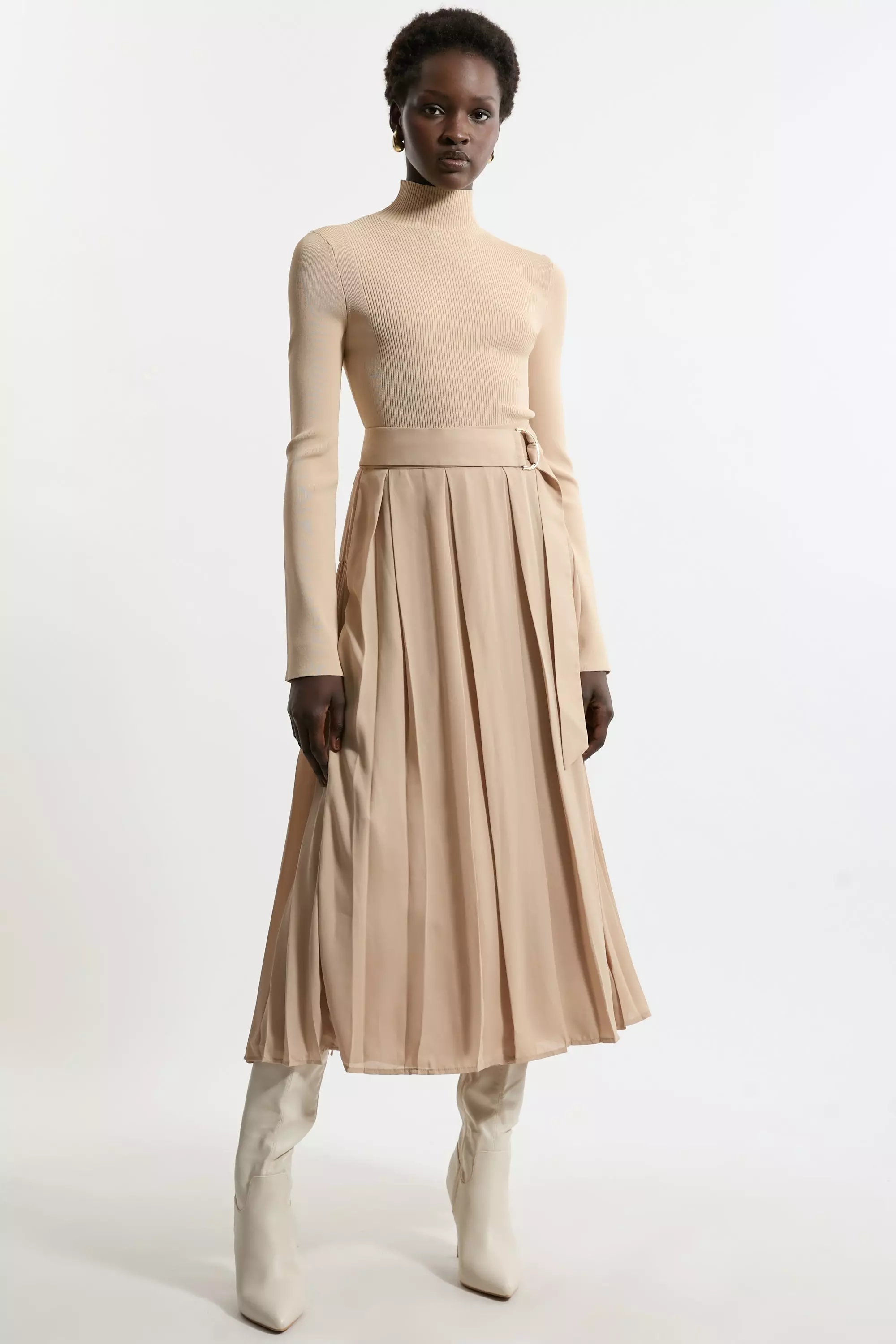 スカート Celine Phyton-Printed Georgette Draped Midi Skirt bkk21246_camel_xl?$