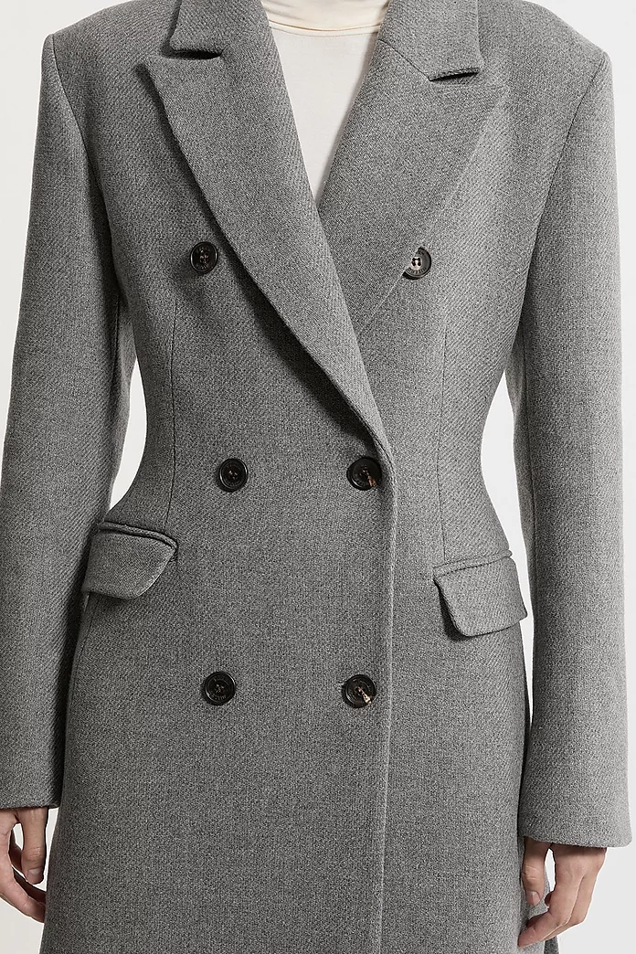 Italian Wool Mix Maxi Double Breasted Tailored Coat | Karen Italian Wool Mix Maxi Double Breasted Tailored Coat | Karen
