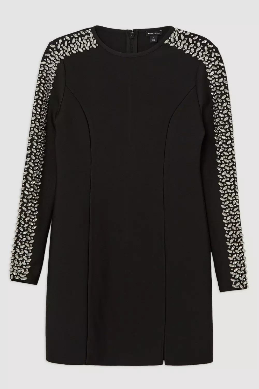 KAREN MILLEN 日本未入荷 テーラードペプラム ミニドレス ブルー ホワイトケミカルレースペプラムミニ/山崎みどり - カラードレス