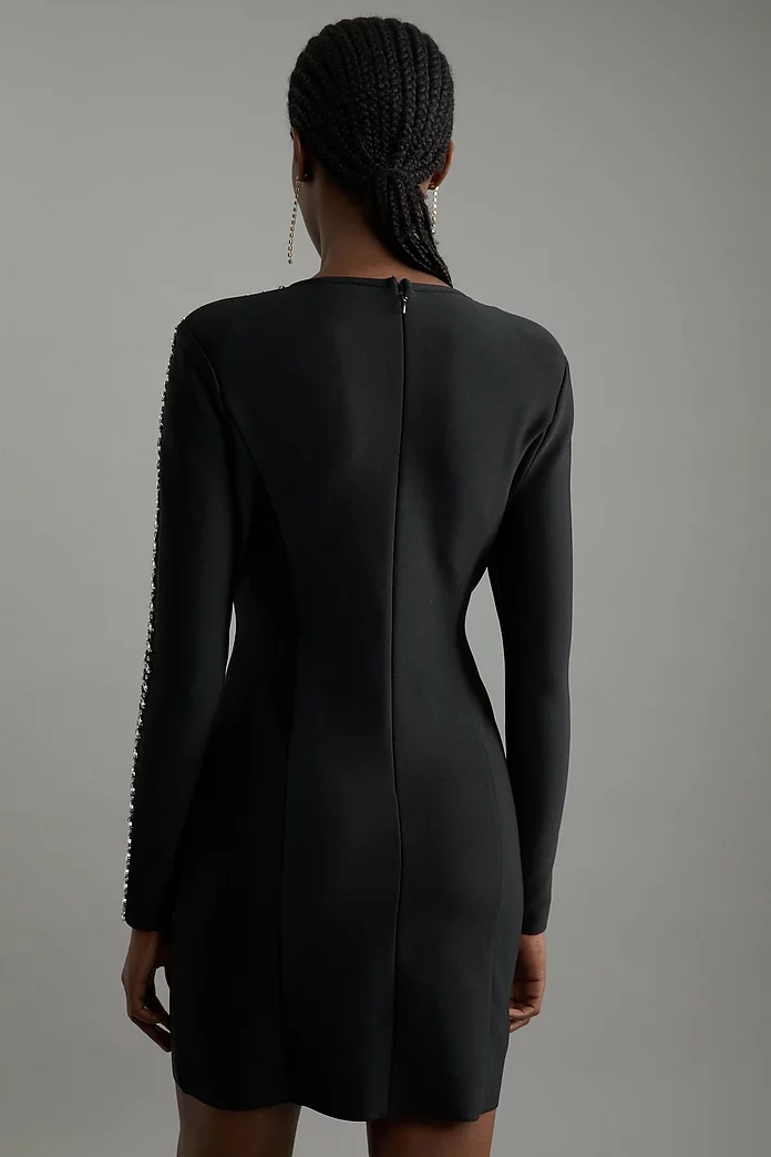 Figure Form Bandage Knit Embellished Mini Dress | Karen Millen Figure Form Bandage Knit Embellished Mini Dress | Karen Millen