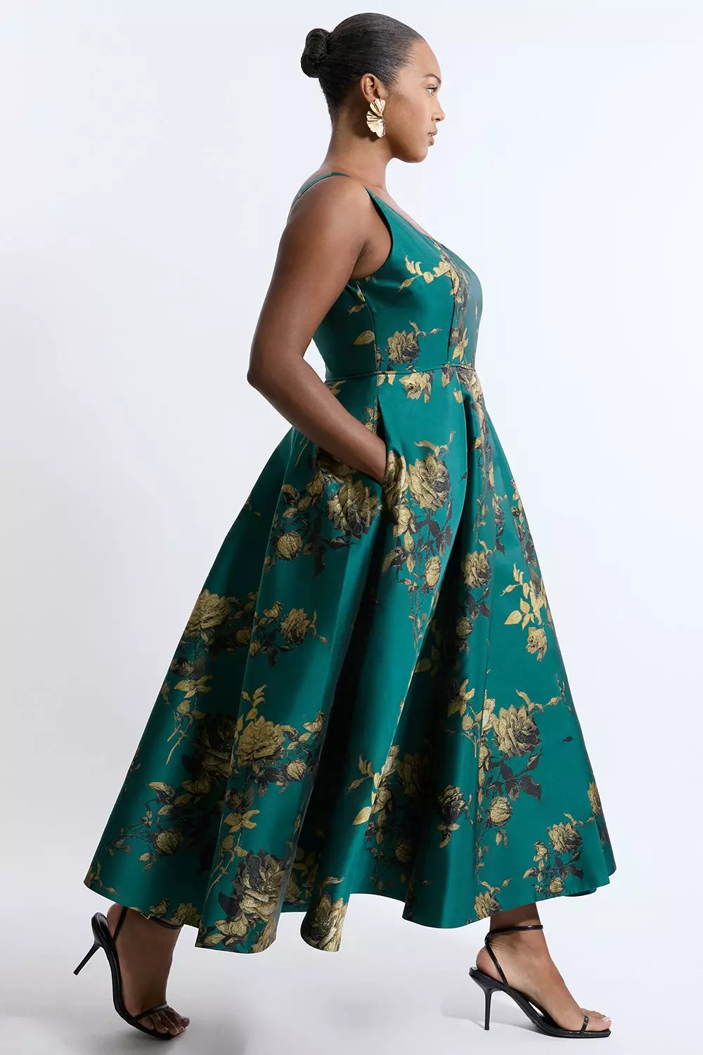 Plus Size Floral Print Woven Maxi Dress | Karen Millen
