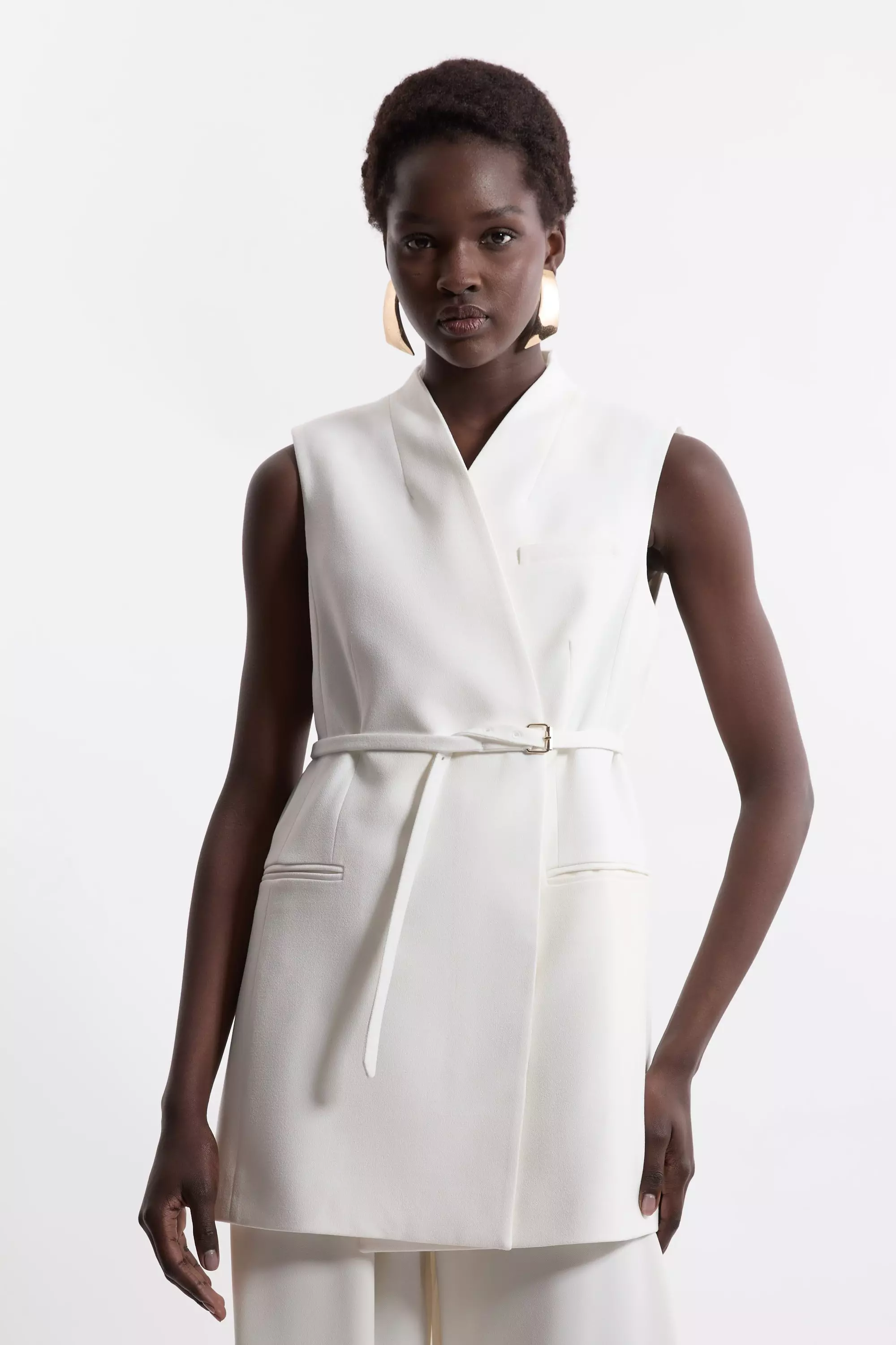 日本未入荷★Karen Millen 襟付きレザーベスト/ジレ 楽天市場】【60%OFF】レース ジレ ベスト レースベスト