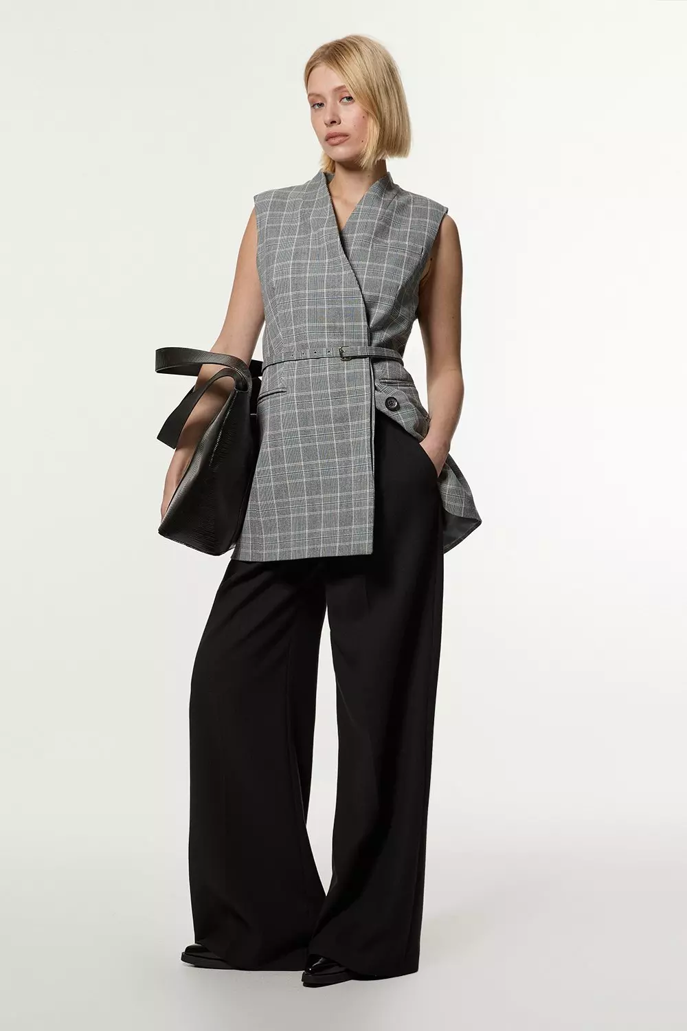 Grey sleeveless blazer 2025