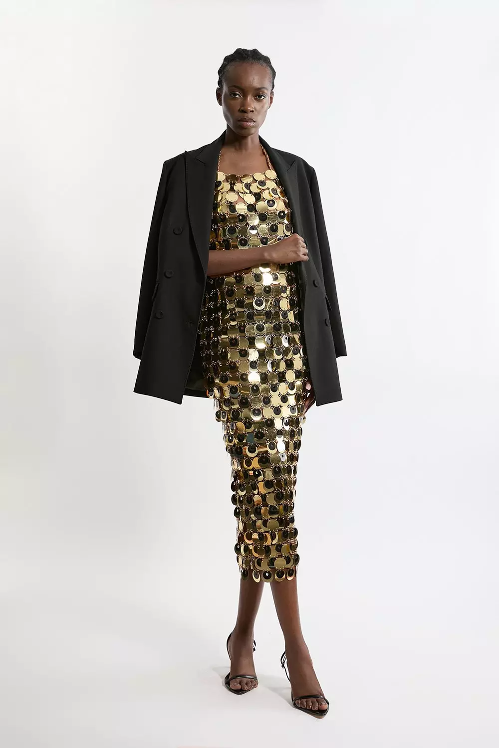 ★Karen Millen★チェーンメッシュワンショルダーミディドレス Chainmail Strappy Midi Dress | Karen Millen