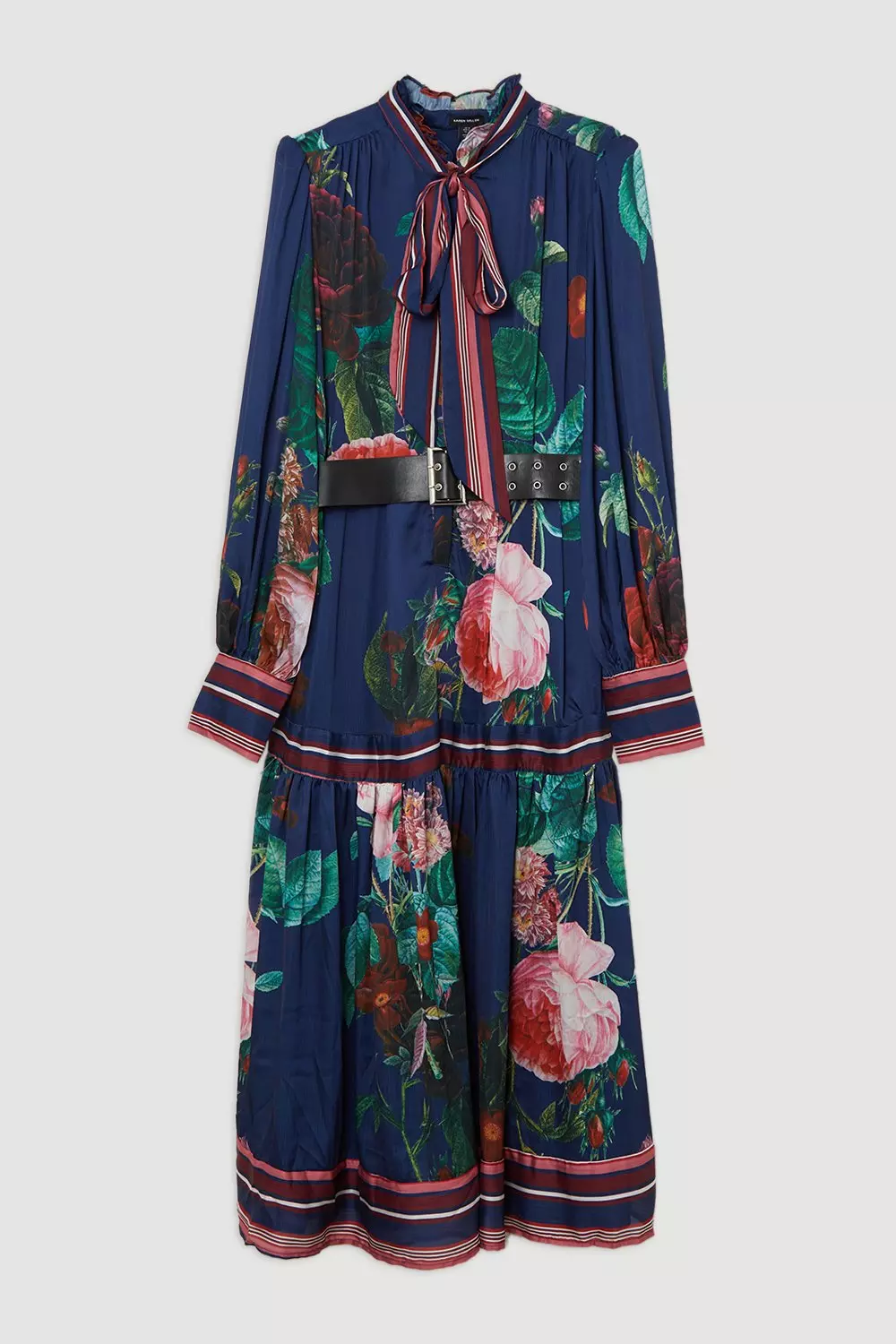 Plus Size Floral Print Woven Balloon Sleeve Midaxi Dress
