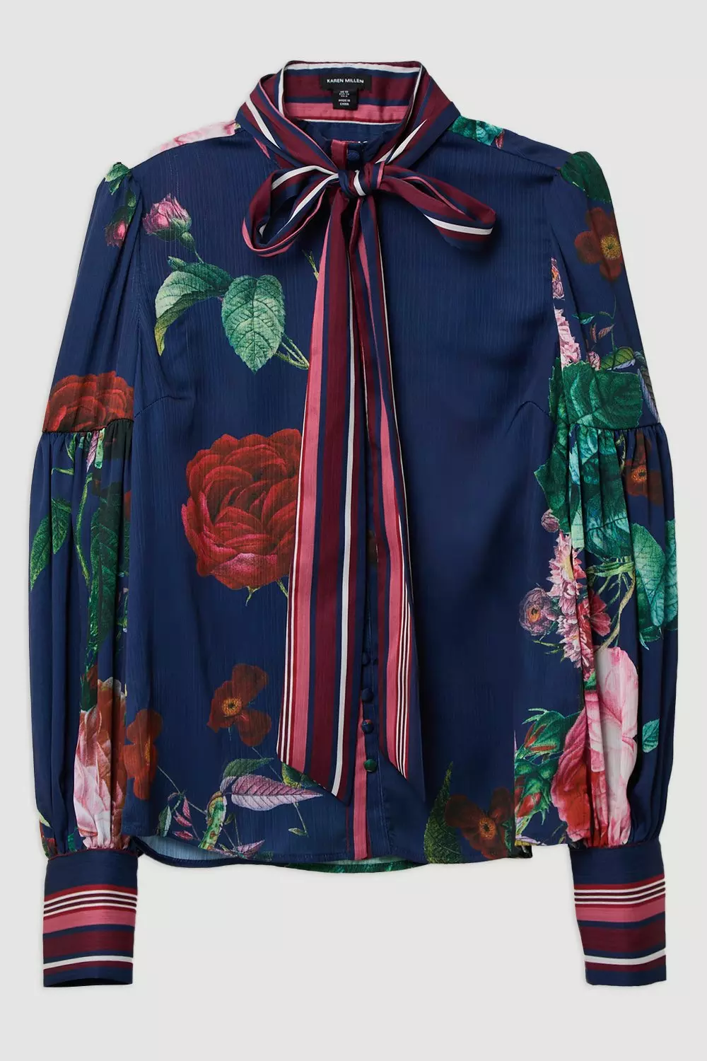 ★Karen Millen★ アップリケバルーンスリーブウーブントップス bkk14378_mono_xl?pdp.template