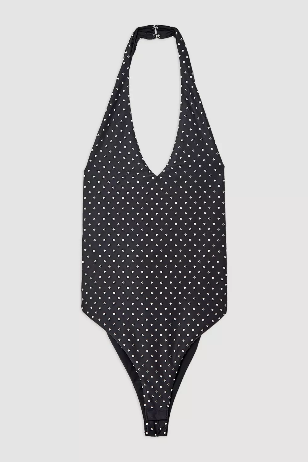 Black Studded Ponte Jersey Bodysuit alternative image