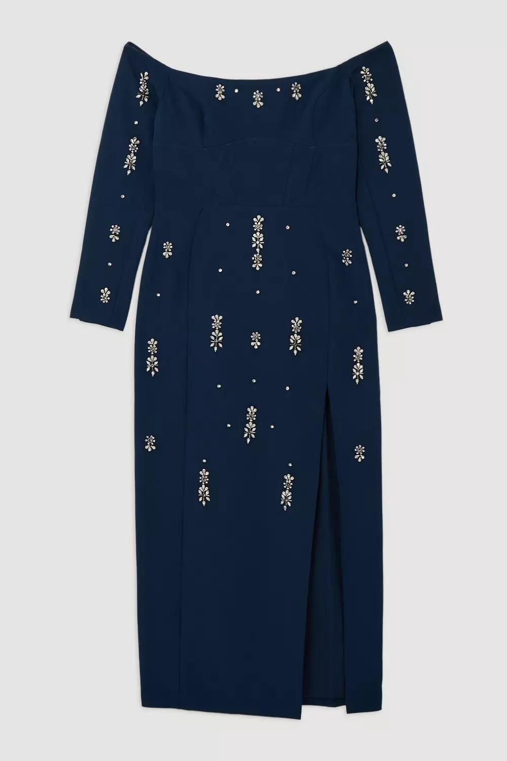 ★Karen Millen シアードティアードホルター 魅惑的マキシ★ Voile Mirrored Batik Belted Off The Shoulder Midaxi Dress