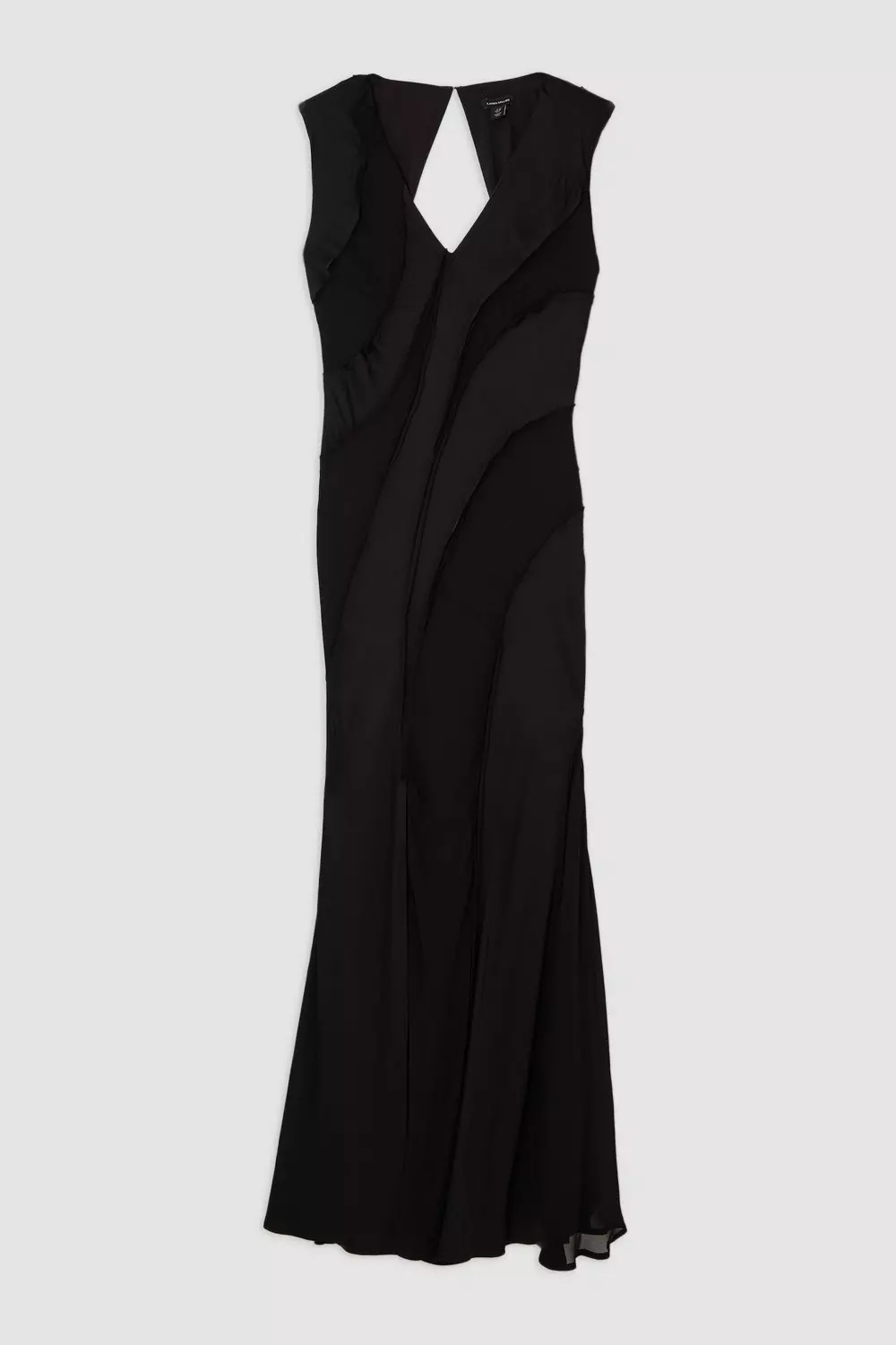 Premium Viscose Satin Panelled Strong Shoulder Woven Maxi