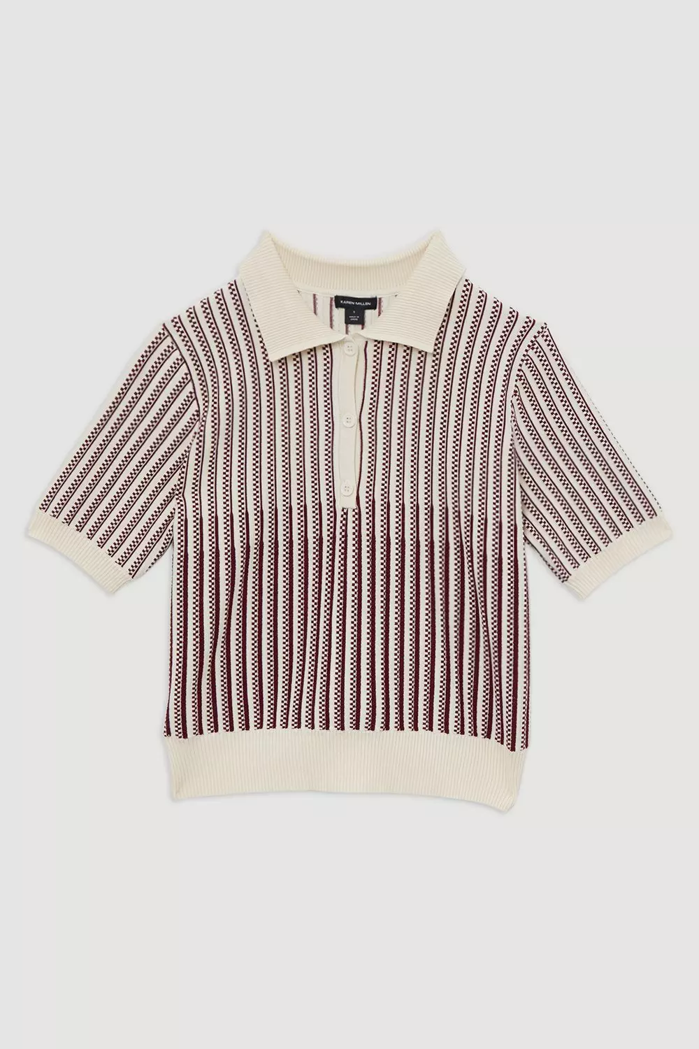 Ameri（アメリ）の「MEDI JACQUARD POLO KNIT（ポロシャツ