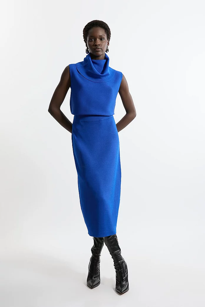 Polished Slinky Knit Turtleneck Top | Karen Millen Polished Slinky Knit Turtleneck Top | Karen Millen