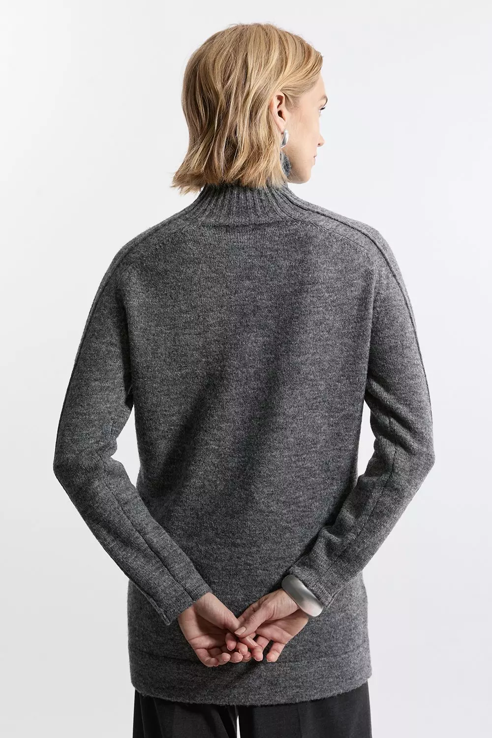 Longline grey jumper hotsell