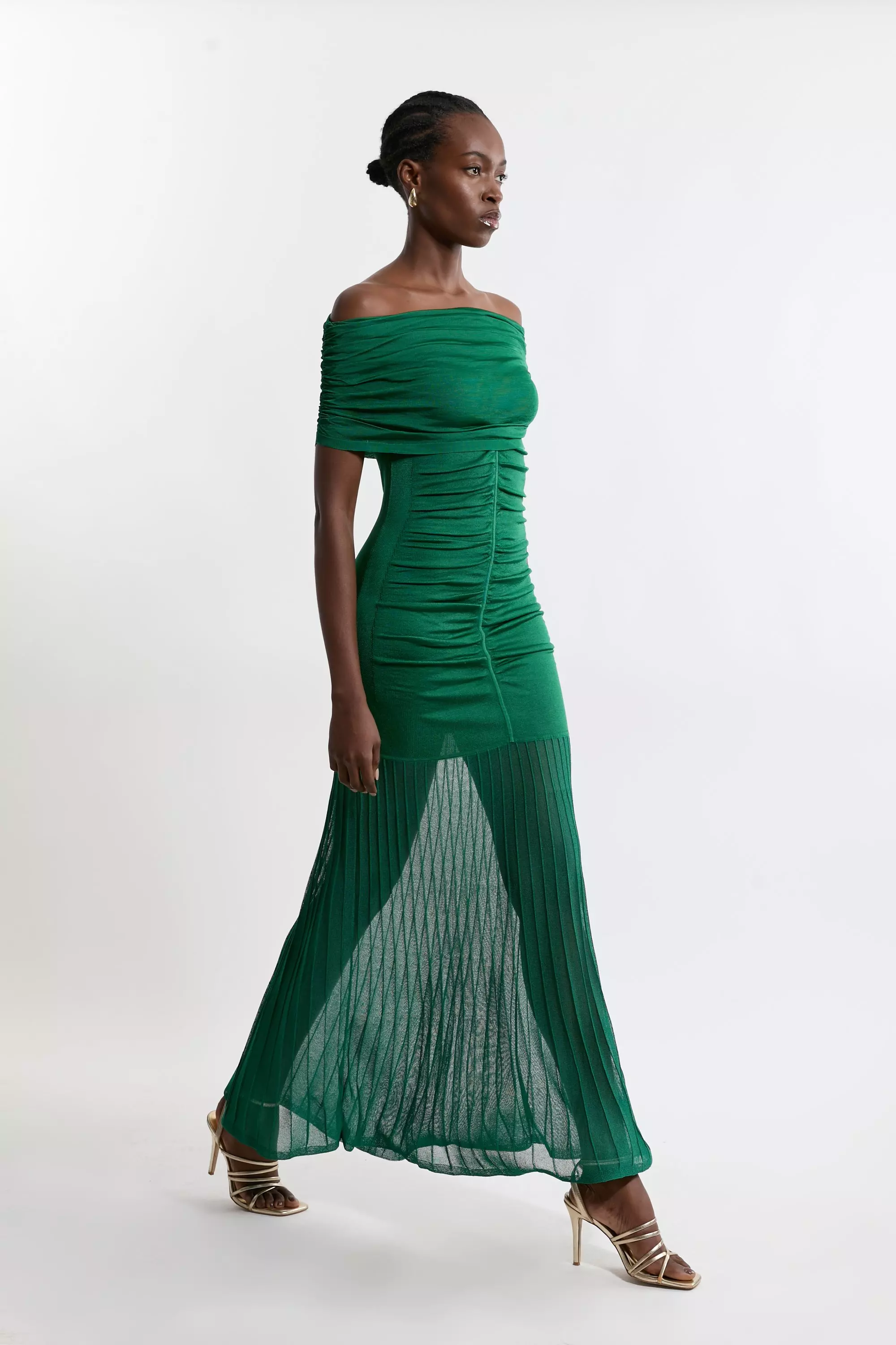 Sheer shoulder dress sales