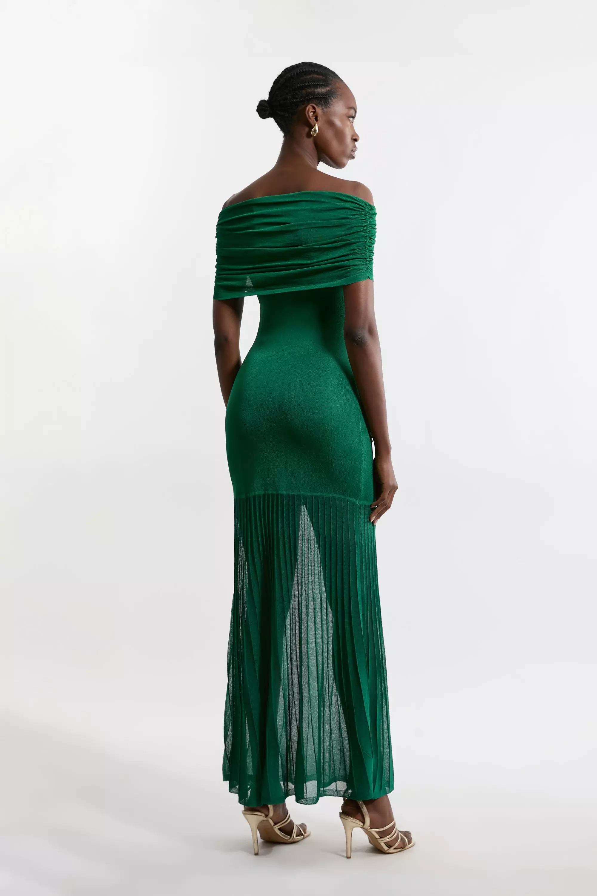 Tall Viscose Blend Slinky Sheer Knit Bardot Maxi Dress Karen Millen