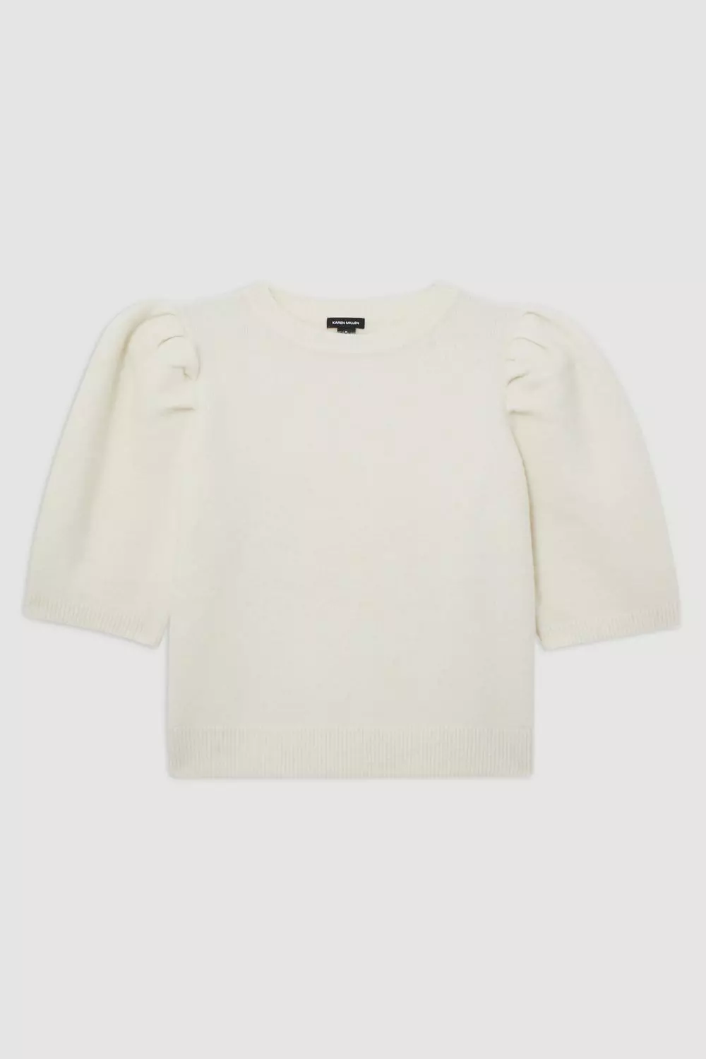 fika.Pompom crew neck knit アイボリー Alpaca Wool Fluffy Knit Crew Neck Top | Karen Millen