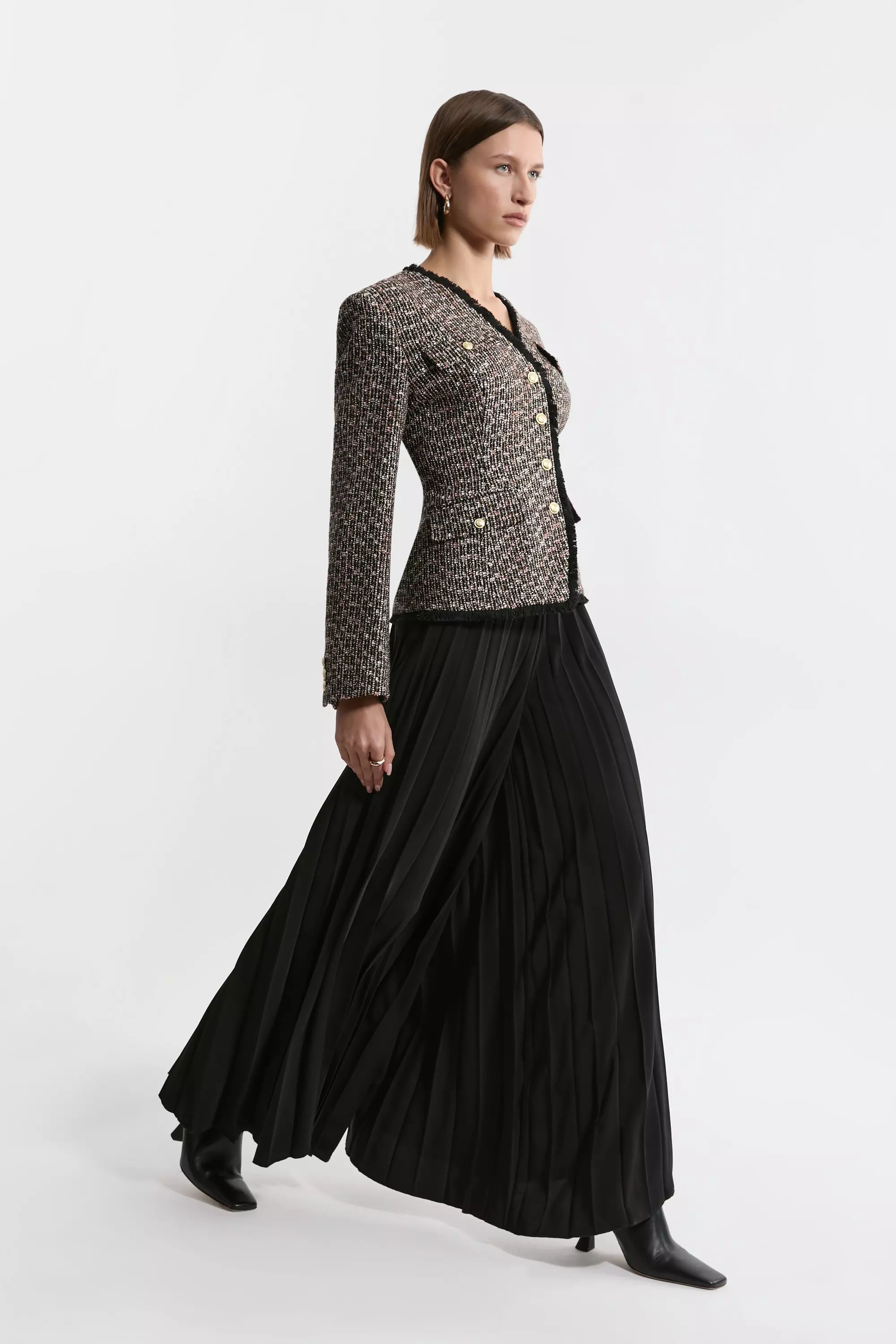 KAREN MILLEN マキシコート ウール ビジュー テーラード 国内発・関税込!! KAREN MILLEN*ウール ビジューマキシコート