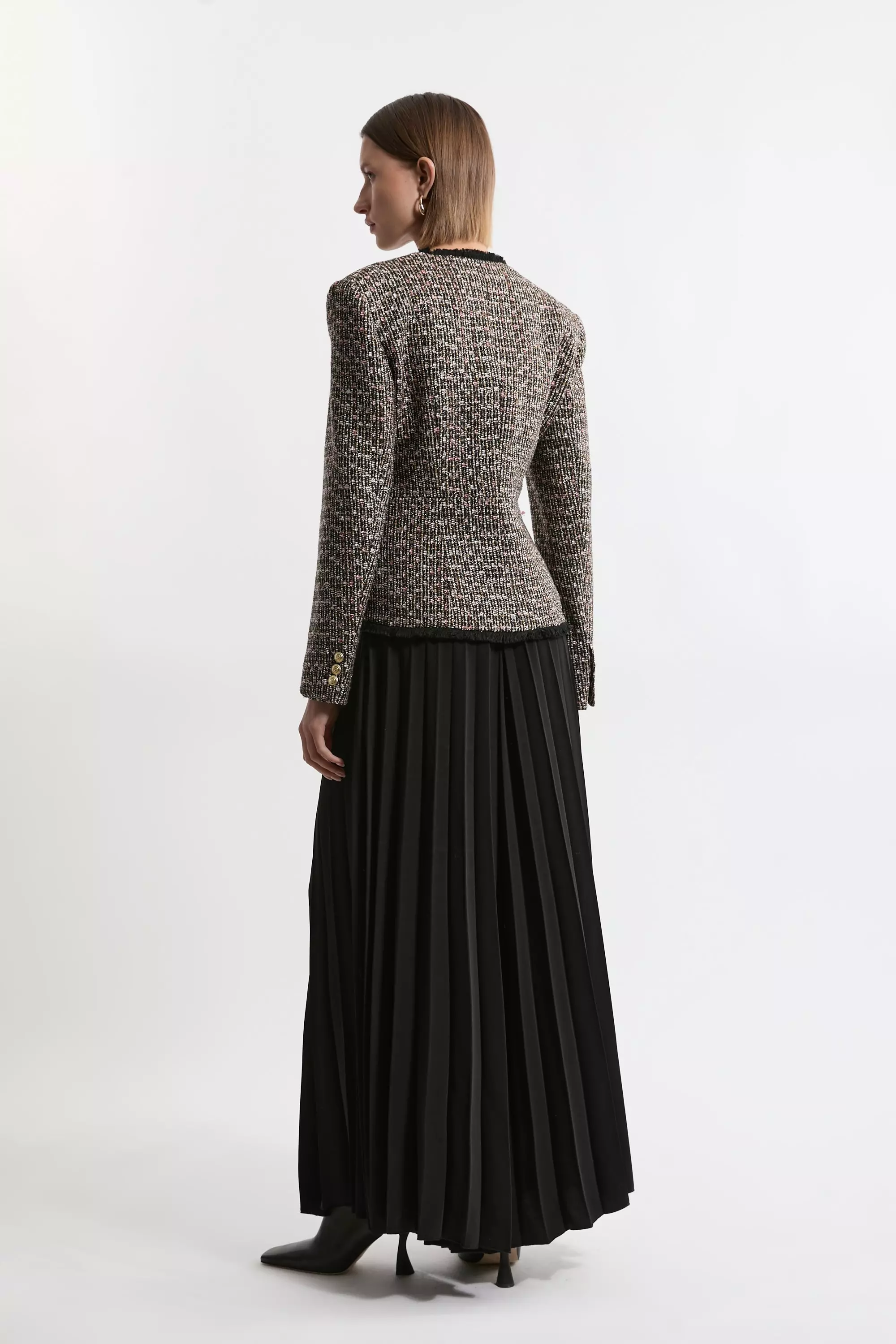 【Karen Millen】スクエアネック ジャージーコットンマキシ Linen Seamed Detail Wide Leg Jumpsuit | Karen Millen