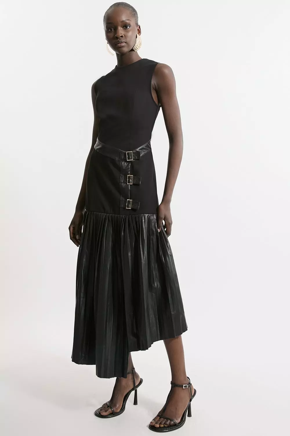 Sleeveless Pleated outlets Ponte Dress