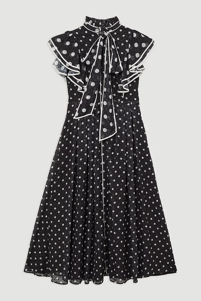Amelia Dress in Black Dobby Amelia Dress in Black Dobby