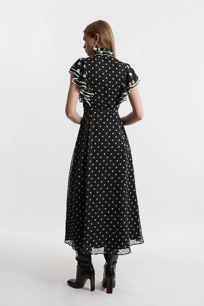 Amelia Dress in Black Dobby Amelia Dress in Black Dobby
