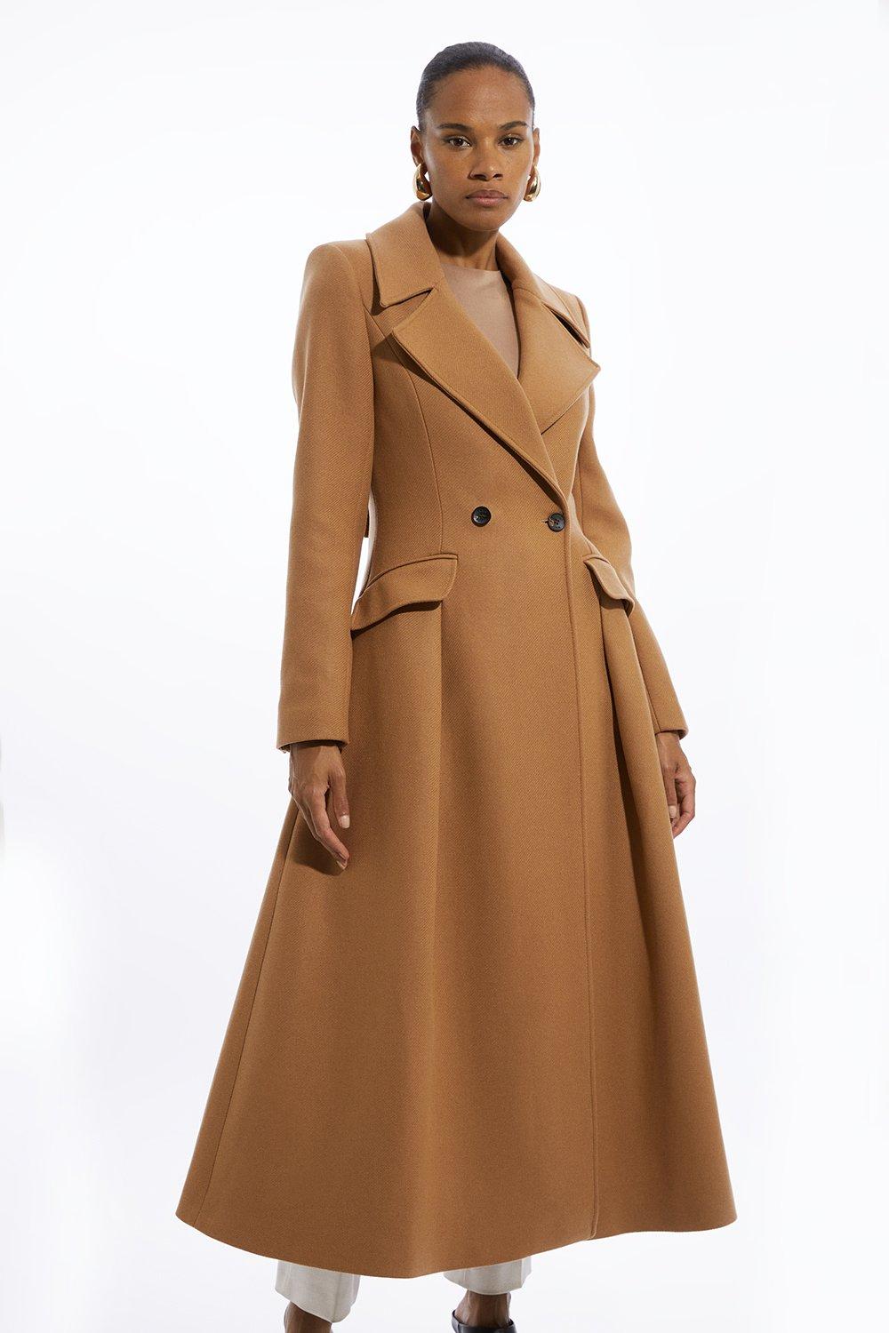 Camel coat with belt best sale