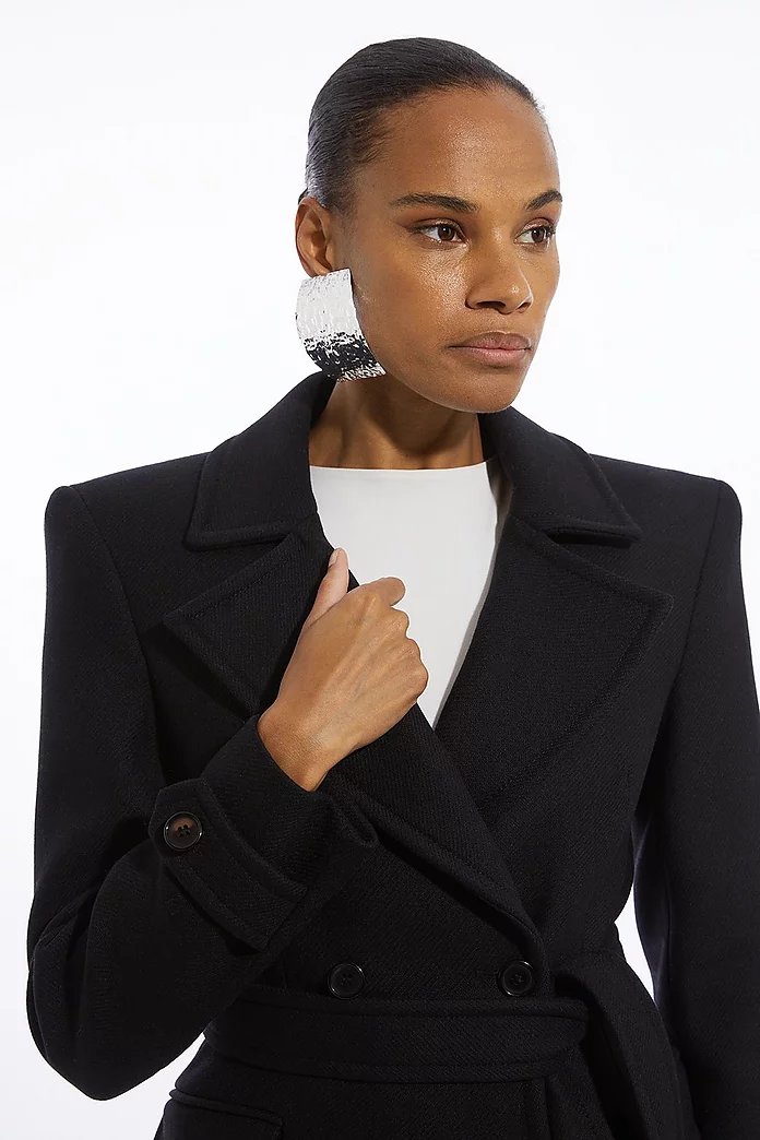 Italian Wool Double Breasted Longline Tailored Maxi Coat Italian Wool Double Breasted Longline Tailored Maxi Coat