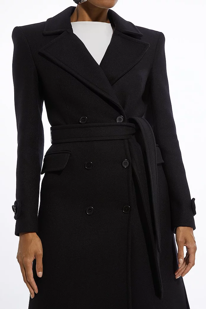 Italian Wool Double Breasted Longline Tailored Maxi Coat Italian Wool Double Breasted Longline Tailored Maxi Coat