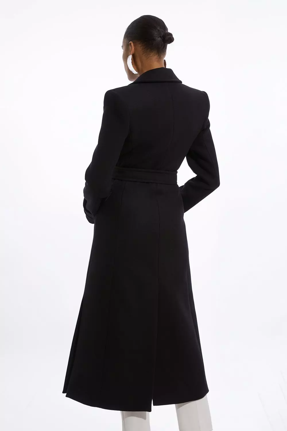 Karen millen black wool coat online