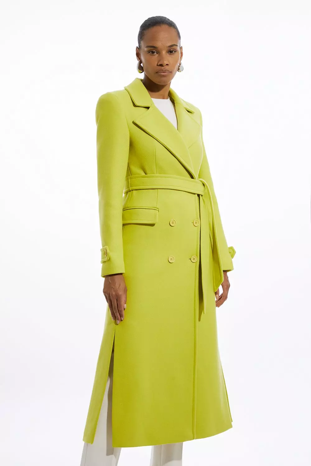 KAREN MILLEN イタリアンウールテイラードトレンチコート Italian Wool Tailored Belted Trench Maxi Coat | Karen Millen