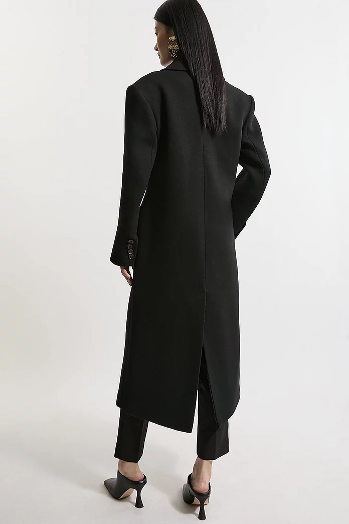 Italian Wool Strong Shoulder Anti Fit Maxi Coat | Karen Millen Italian Wool Strong Shoulder Anti Fit Maxi Coat | Karen Millen
