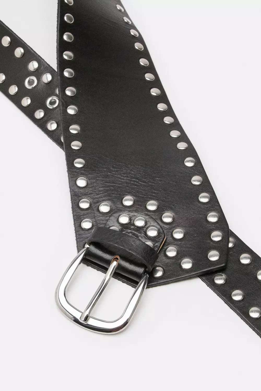 Premium Leather Studded Low Waist Belt | Karen Millen