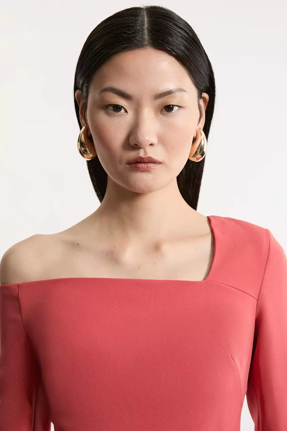 国内発・関税込 KAREN MILLEN*アシンメトリーミモレ丈ワンピース Karen Millen(カレンミレン) ワンピース・オールインワン